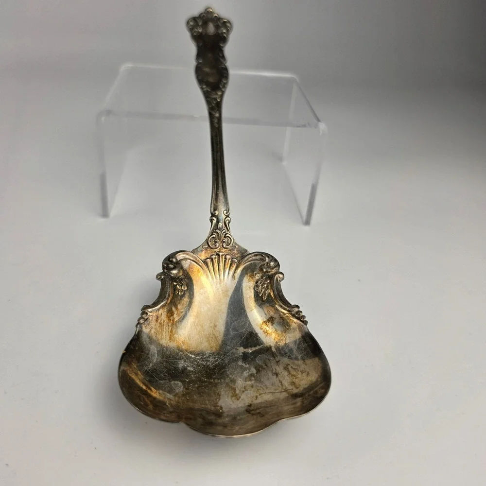 Antique WM Rogers & Son AA Silverplate Berry Spoon & Cold Meat Fork Set